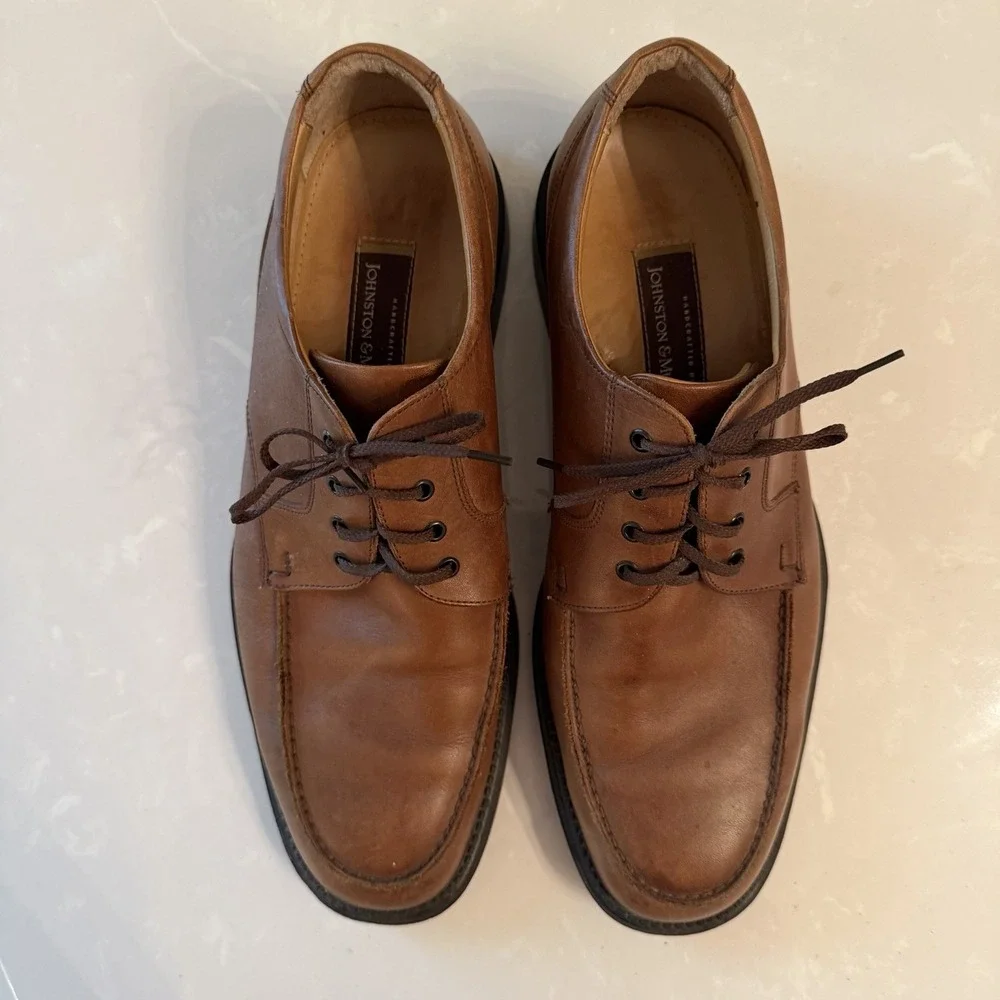 Johnston & Murphy Brown Leather Oxford Shoes Men Size US 13M
